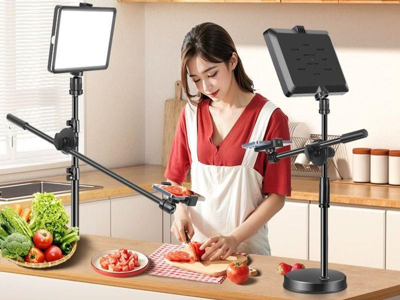 촬영 삼각대 개인방송 거치대 스마트폰 어댑터 음식 요리 35CM 촬영형 보조 70w 필터 A - 상품 이미지