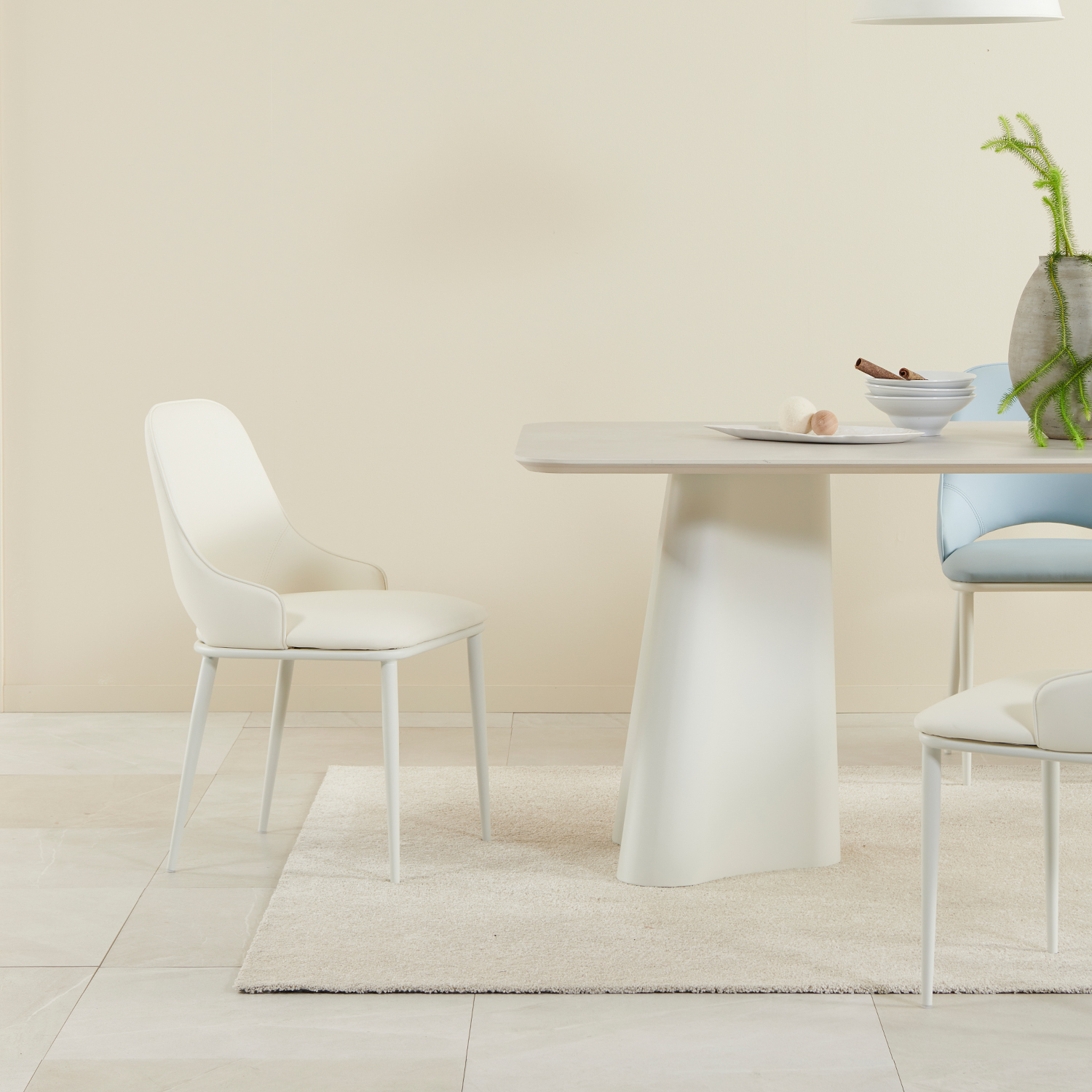 화이트식탁테이블 대형 카페 디자인 세라믹식탁 스피덴 1600mm, 미스트그레이