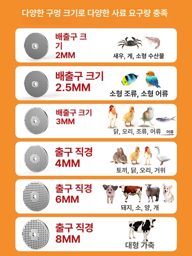 양어장 사료 펠렛 과립 머신 업그레이드 125형 220v전기