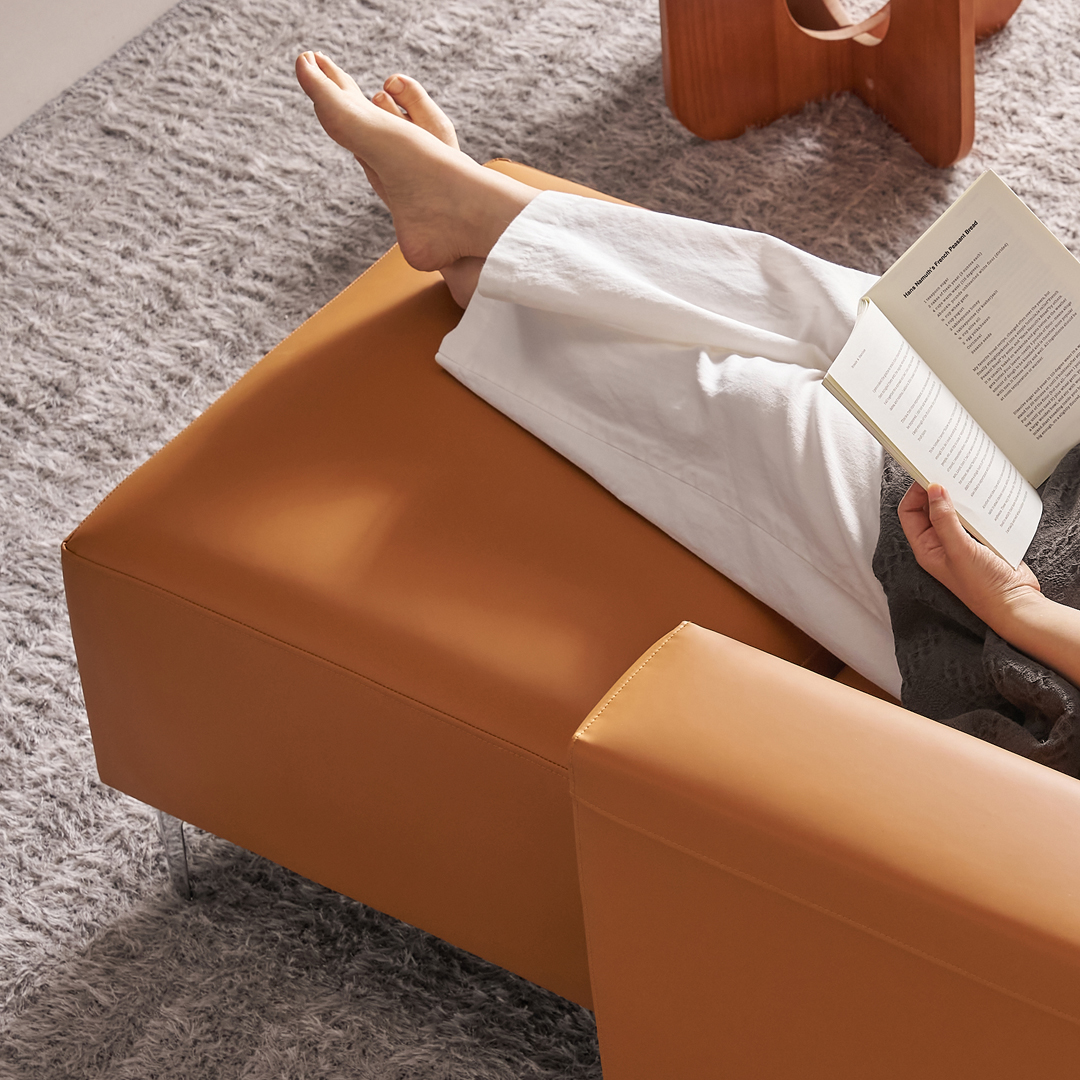 수오 데이 실리콘가죽 소파 스툴 비건레더 이지클린 호텔 로비 중역 발받침 카페 블랙 브라운