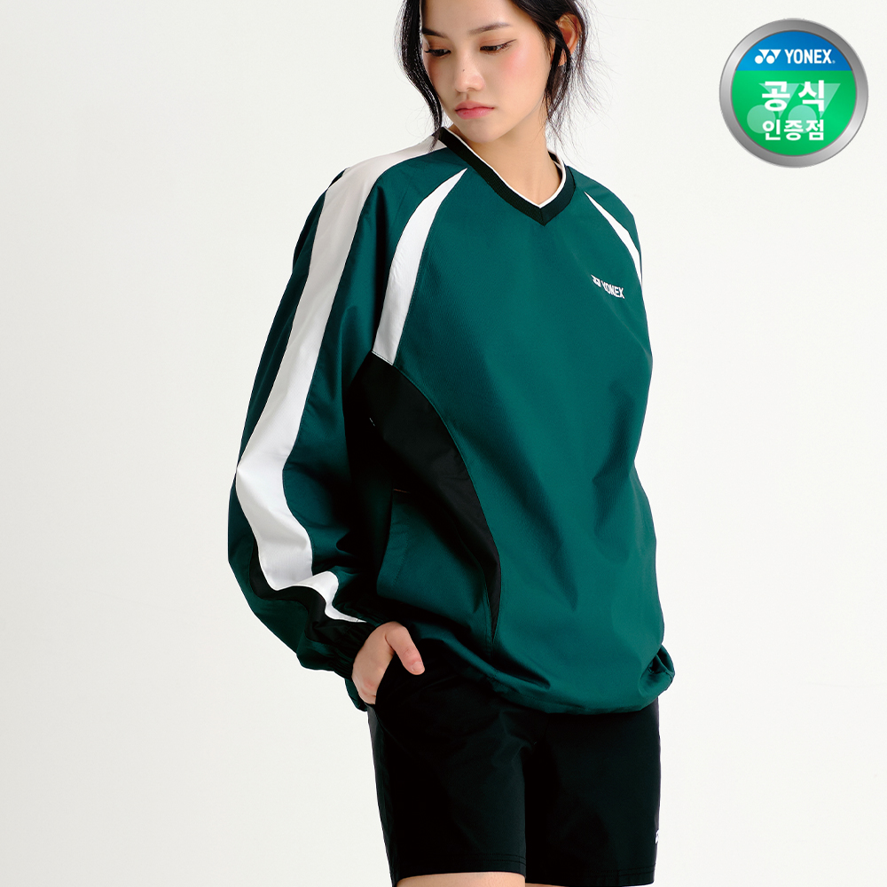 요넥스 253JJ002U 배드민턴 바람막이 아노락 남녀공용 데일리웨어 다크그린 - 상품 이미지