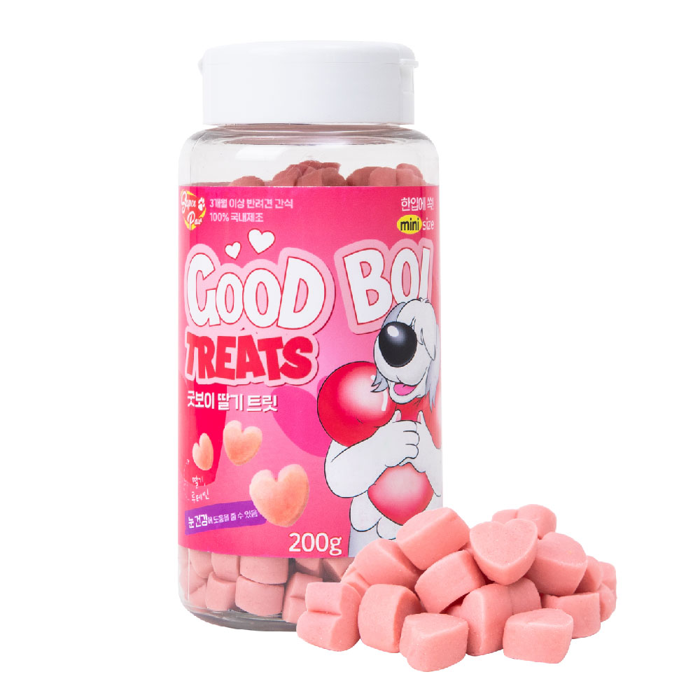 저칼로리 강아지 다이어트 간식 굿보이 트릿 저알러지 노즈워크 간식 딸기, 200g, 1개 - 상품 이미지