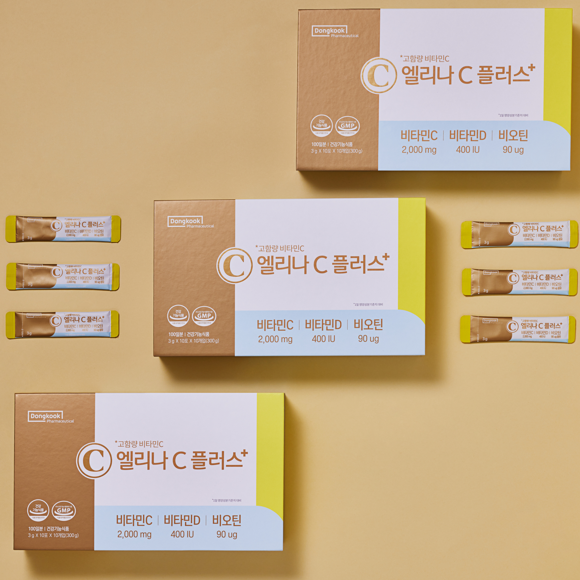 [100포] 동국제약 엘리나C 플러스 맛있는 고함량 비타민C 비타민D 비오틴 100포, 1개 이미지 3