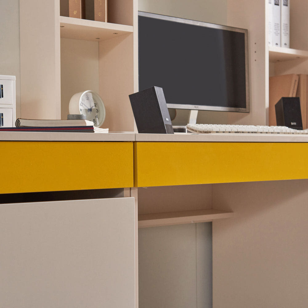 책상책꽂이 책상위 책꽂이 선반 책장 정리 1200, 2단, 크림화이트