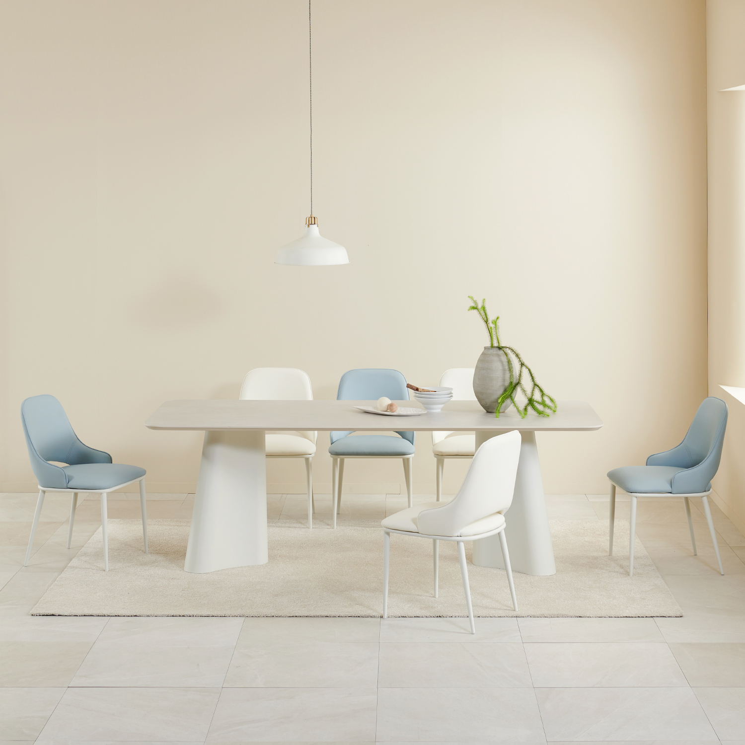 화이트식탁테이블 대형 카페 디자인 세라믹식탁 스피덴 1600mm, 미스트그레이