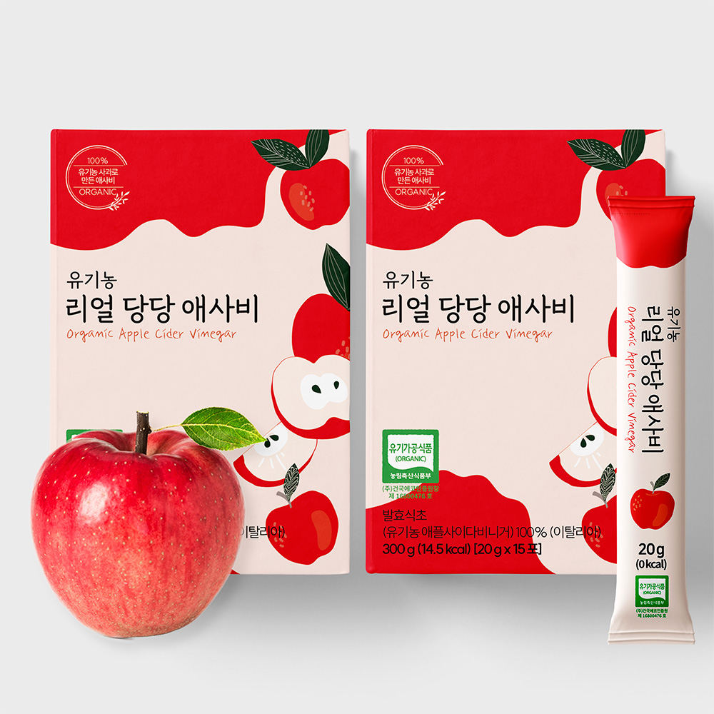 유기농 사과 식초 애사비 30포 발효식초 이탈리아산 20g x 30포 애플 사이다 비니거
