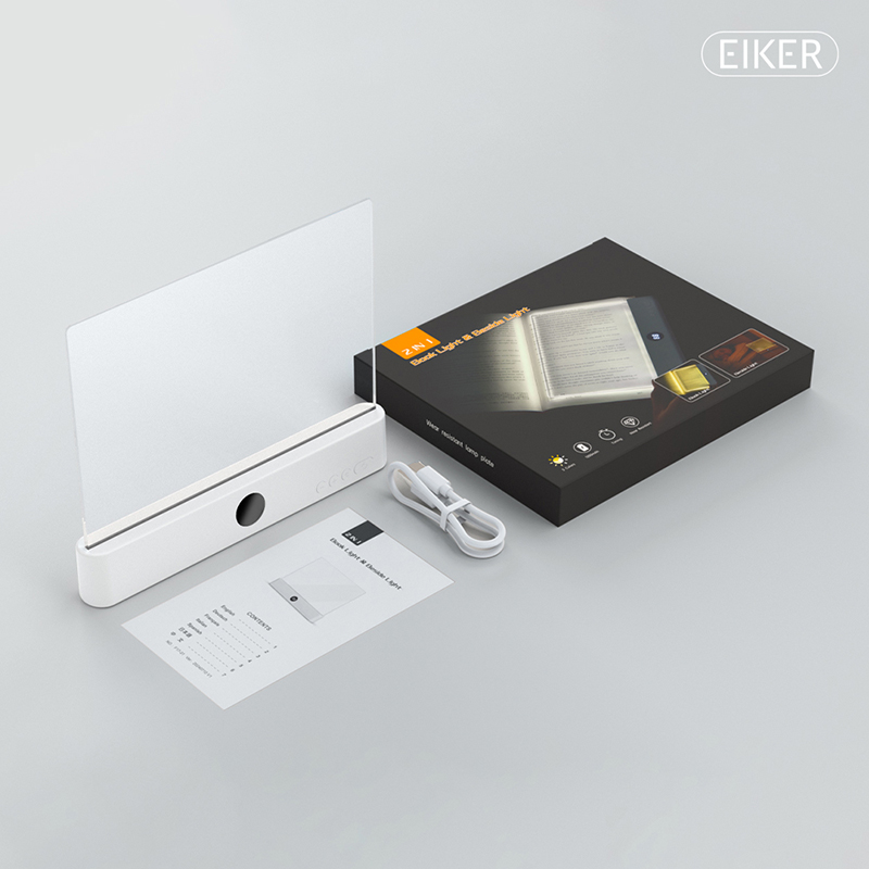 EIKER 무선 LED 북라이트 충전식 독서 무드등 타이머 스탠드 조명 이미지 3