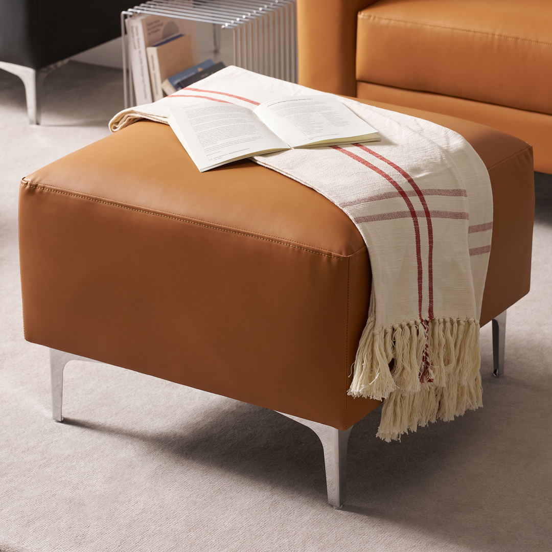 수오 데이 실리콘가죽 소파 스툴 비건레더 이지클린 호텔 로비 중역 발받침 카페 블랙 브라운