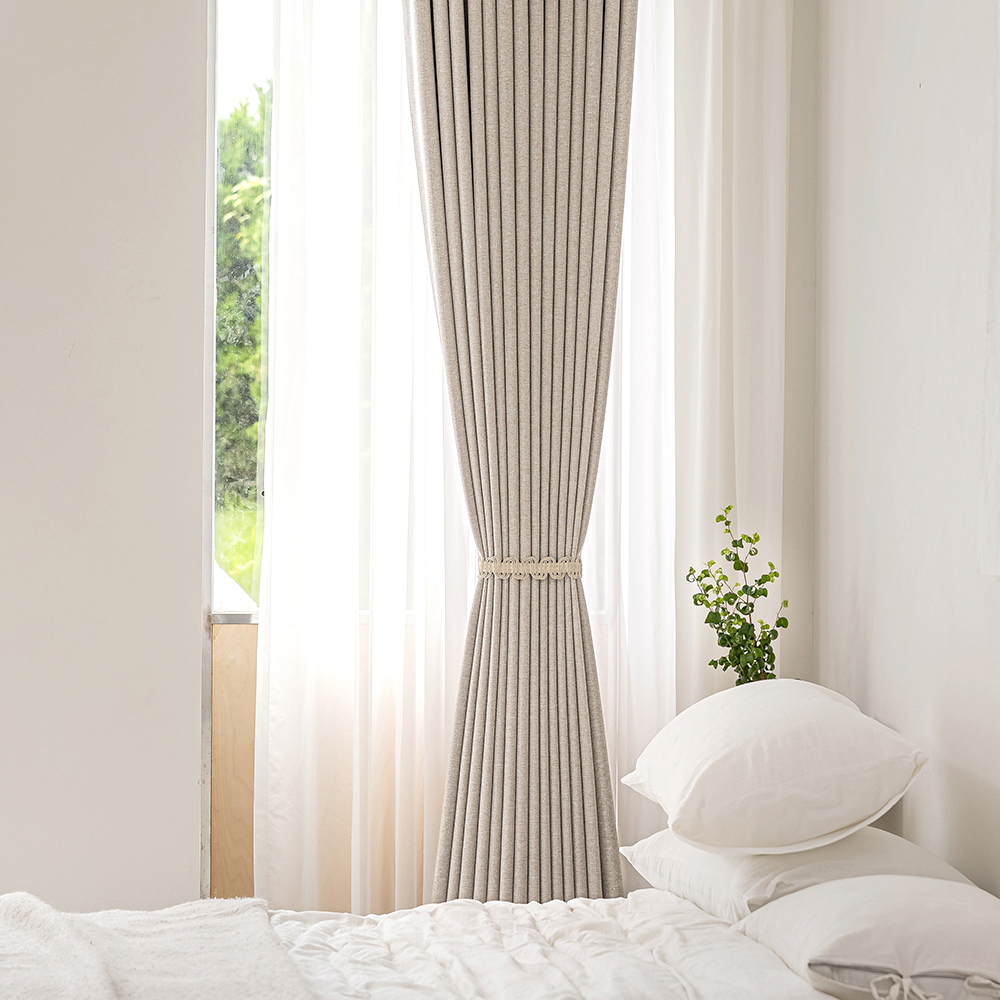 사라하우스 100% 암막커튼 호텔 거실 안방 아일렛 완전 빛차단 커튼 140x220