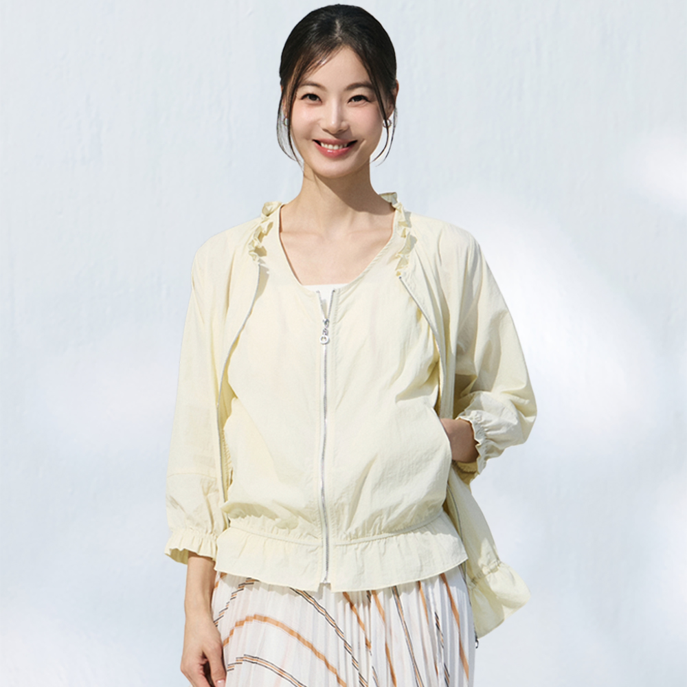 메시제이 에어리 자켓 베스트 세트 여름 자외선 UV차단 집업 점퍼 빅사이즈 여성 결혼식하객룩 - 상세 이미지 2