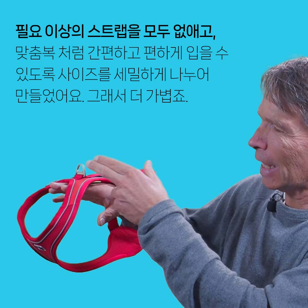 스위스 큘리 대형견 하네스 벨카 컴포트 레드, M-가슴둘레 66-70cm - 상세 이미지 4