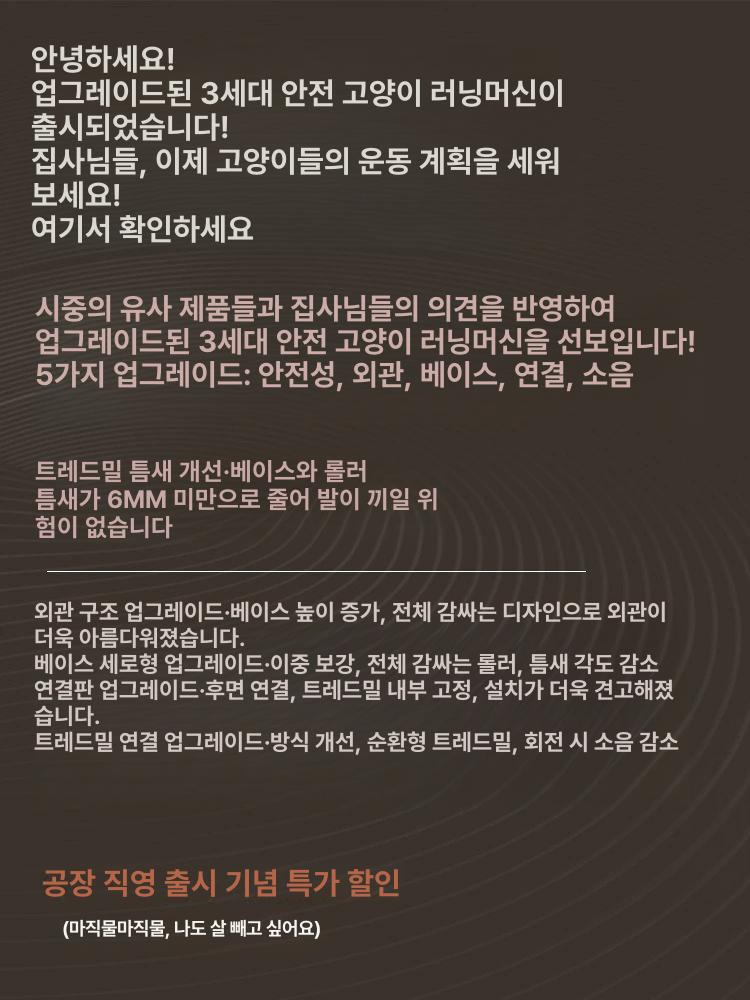 무소음 캣휠 고양이챗바퀴 베어링 트레드밀 런닝머신 XS사이즈 환경친화 가구판 2.5kg내 - 상세 이미지 2