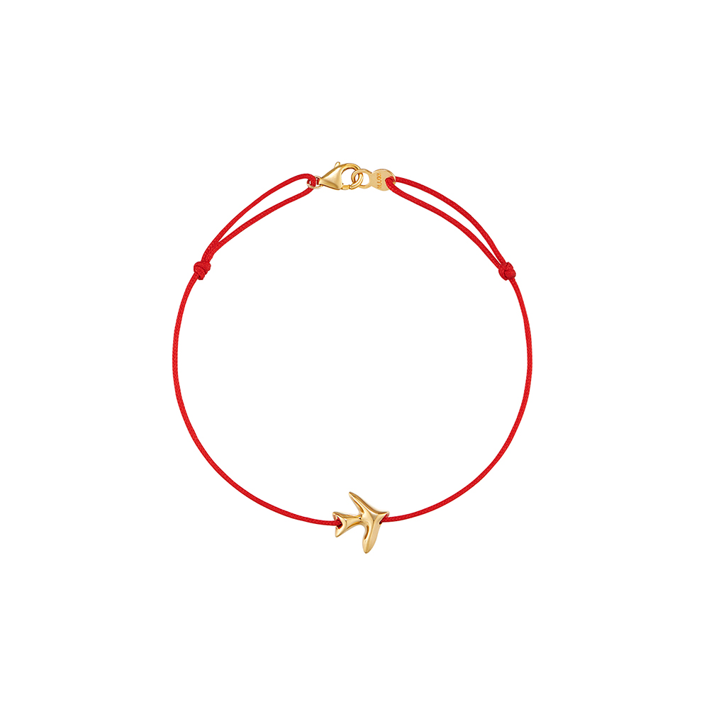 [이에르로르]콜롬브도르 14K(Y) Flying 실팔찌 S 레드 HL1B02031Y4220