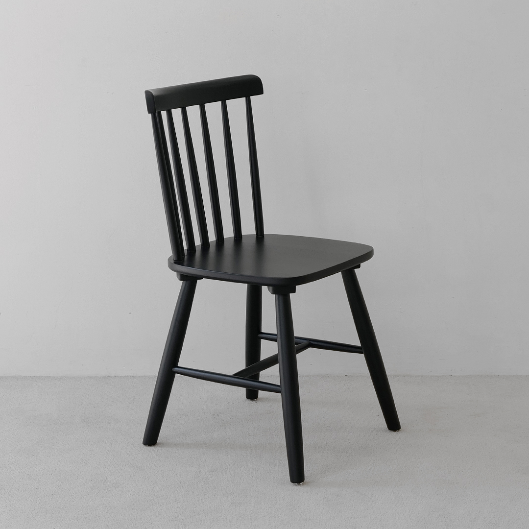 자야캠핑 코콜라 1919 카페 인테리어 천연 원목 블랙 식탁의자