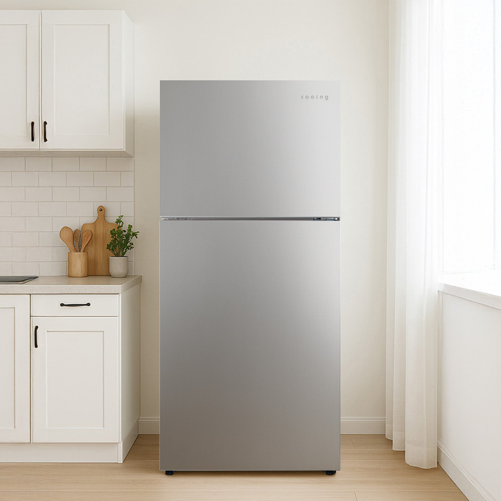 쿠잉 일반냉장고 REF-D510 미니 소형 원룸형 가정용 사무실 투도어 실버