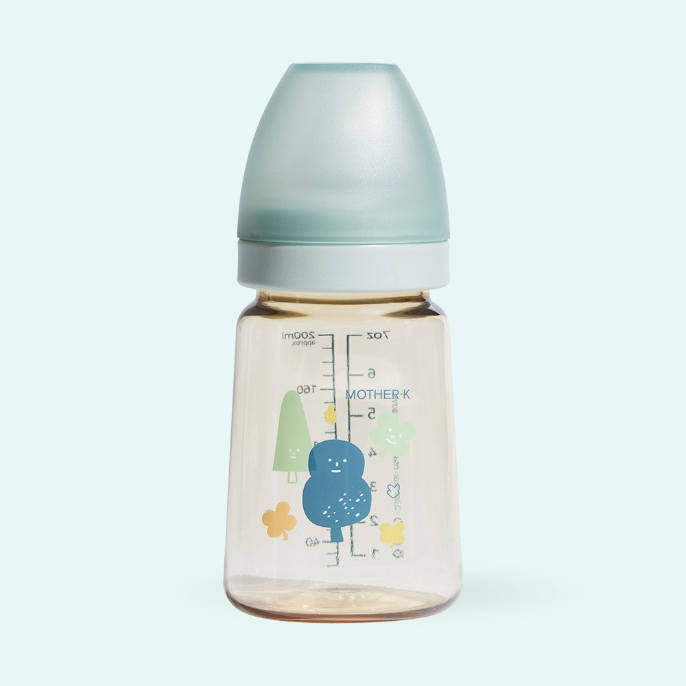 마더케이 신생아 PPSU 젖병 배앓이방지 (노꼭지) 180ml, 1개, 포레스트(민트)