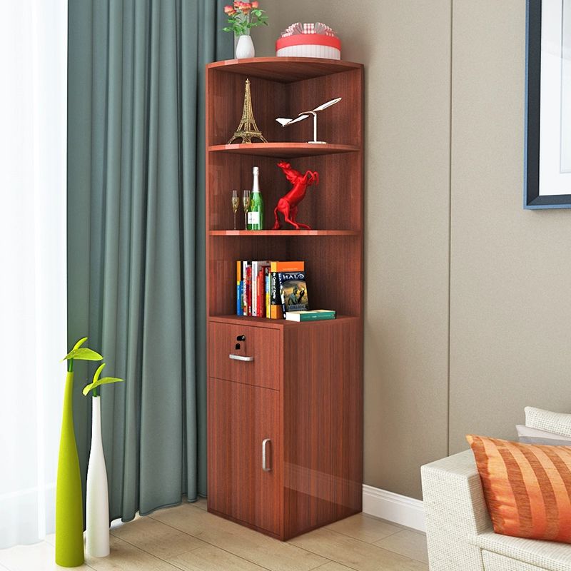 코너장식장 틈새수납장 삼각 우측 구석 코너장 책꽂이 50x50x160 3층 1서랍 1문 C - 상세 이미지 3