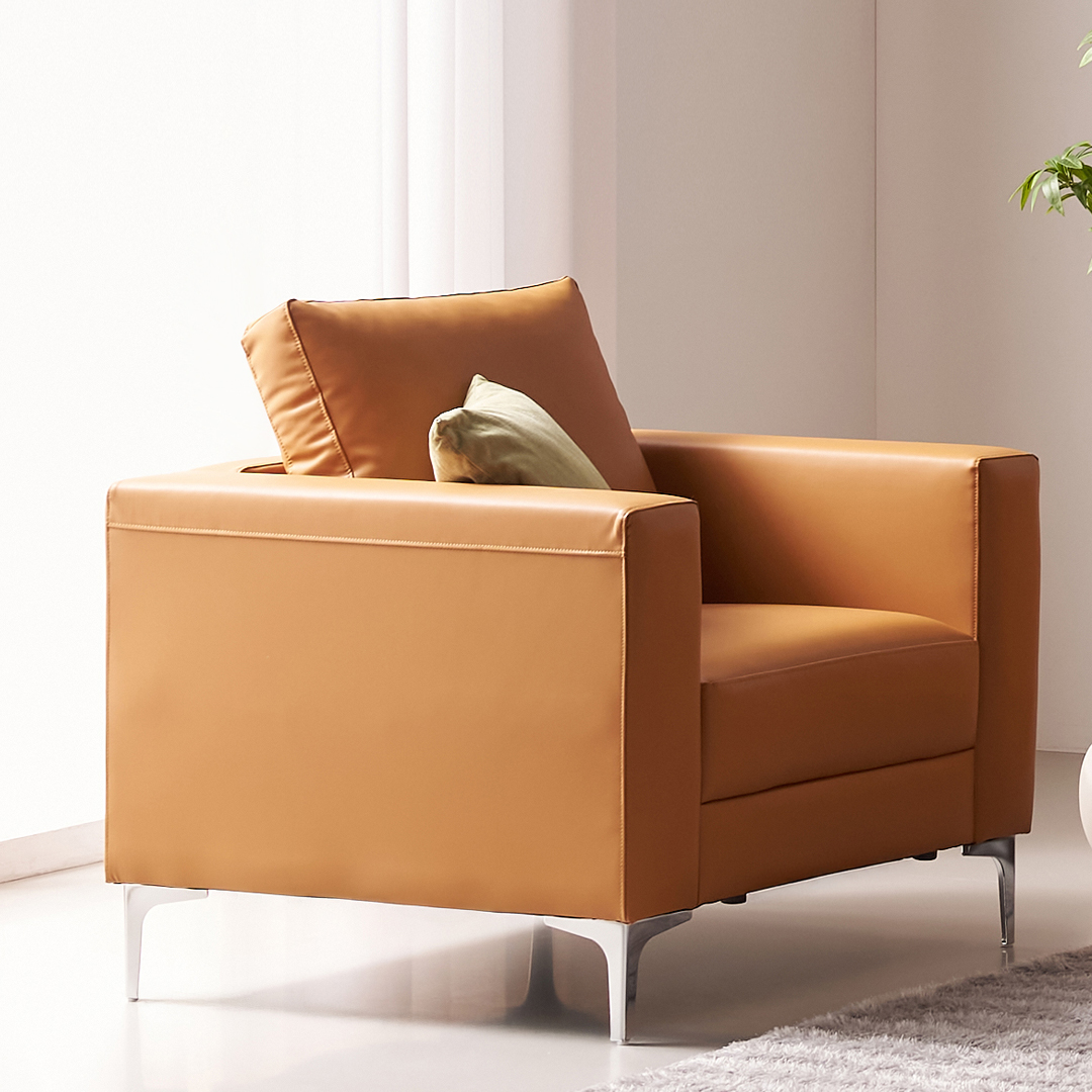 [수오]데이 포켓스프링 에어홀 실리콘 가죽 소파 1인용