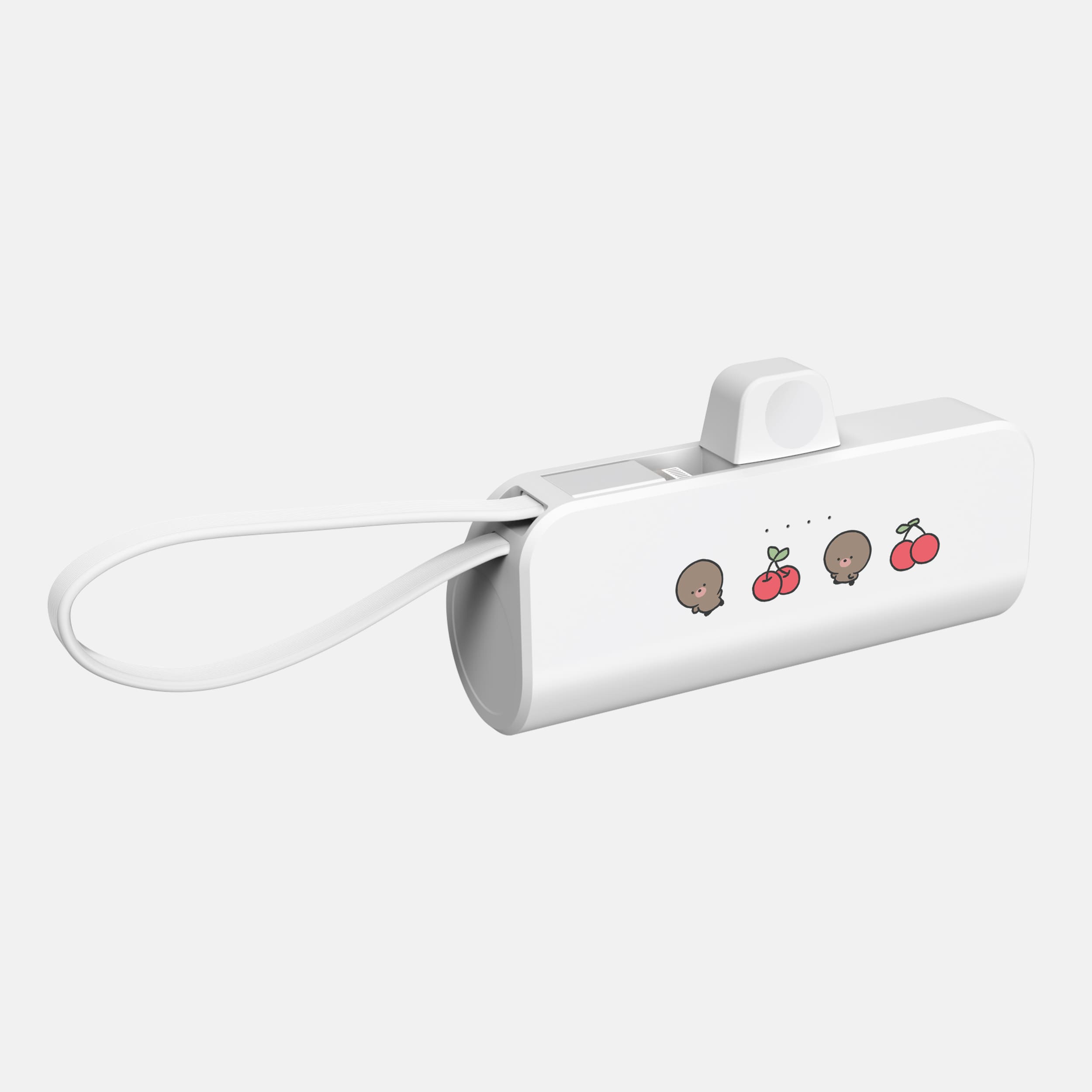 도킹형 보조배터리 5000mAh 일체형 C타입 체리 두지 화이트 - 상세 이미지 2