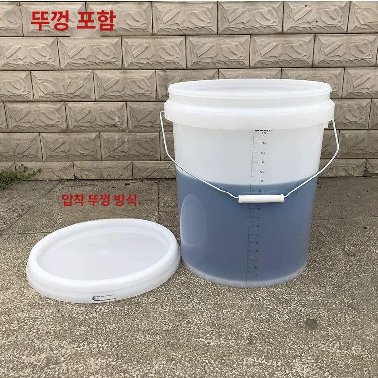 플라스틱 눈금 양동이 대용량 들통 대형 건설 반투명 10L 전투명 통 눈금 포함 1개 - 상세 이미지 3