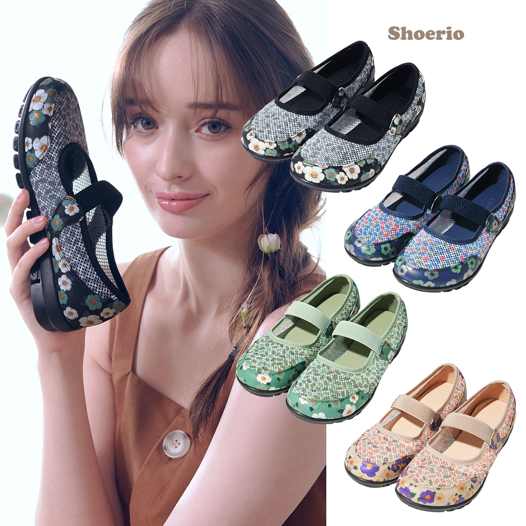 슈리오 시원한 매쉬 플로라 밴드 여성 여름 컴포트화