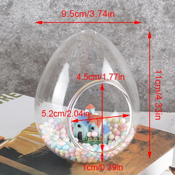 달걀형유리병 이끼만들기 재료 케이스 수경재배 미니분재 DIY 테라리움 용기 유리볼 - 상세 이미지 5