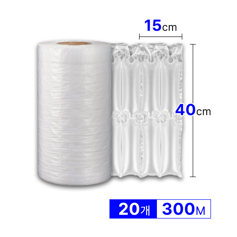 제이팩 튜브형 에어쿠션필름 에어캡기계필름 에어캡제조기 2단 15x40cm x300m, 20개 - 상품 이미지