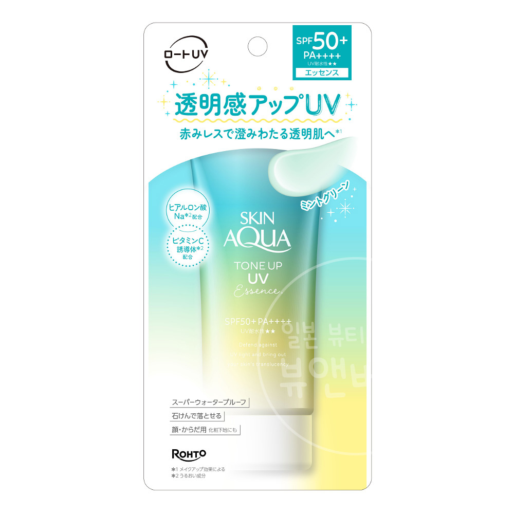 일본 스킨아쿠아 선크림 톤업 UV 에센스 민트그린 80g - 상세 이미지 2