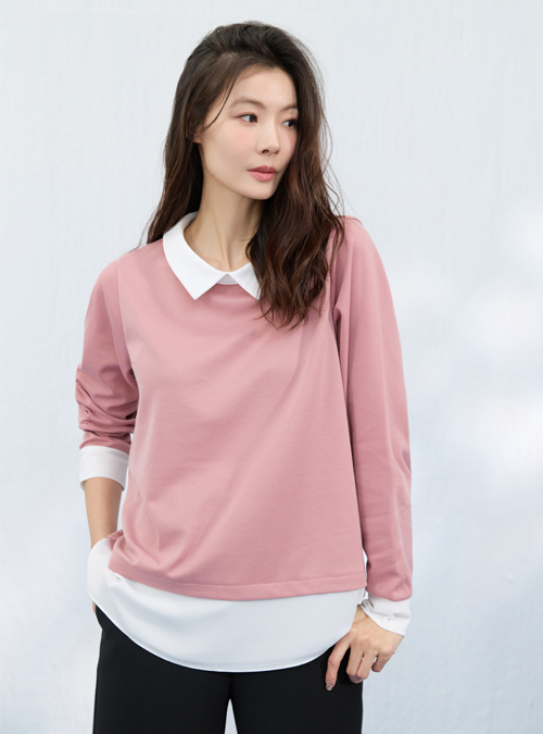메시제이 러블리 블라우스 3종 스트라이프 레이어드 빅사이즈 30대 여성 결혼식하객룩 오피스룩 - 상세 이미지 3