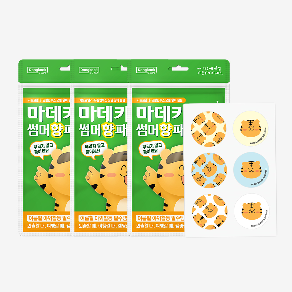 동국제약 마데카 썸머 향 패치 24매 3개 / 캠핑 야외활동 밴드 스티커 시트로넬라 상품 이미지