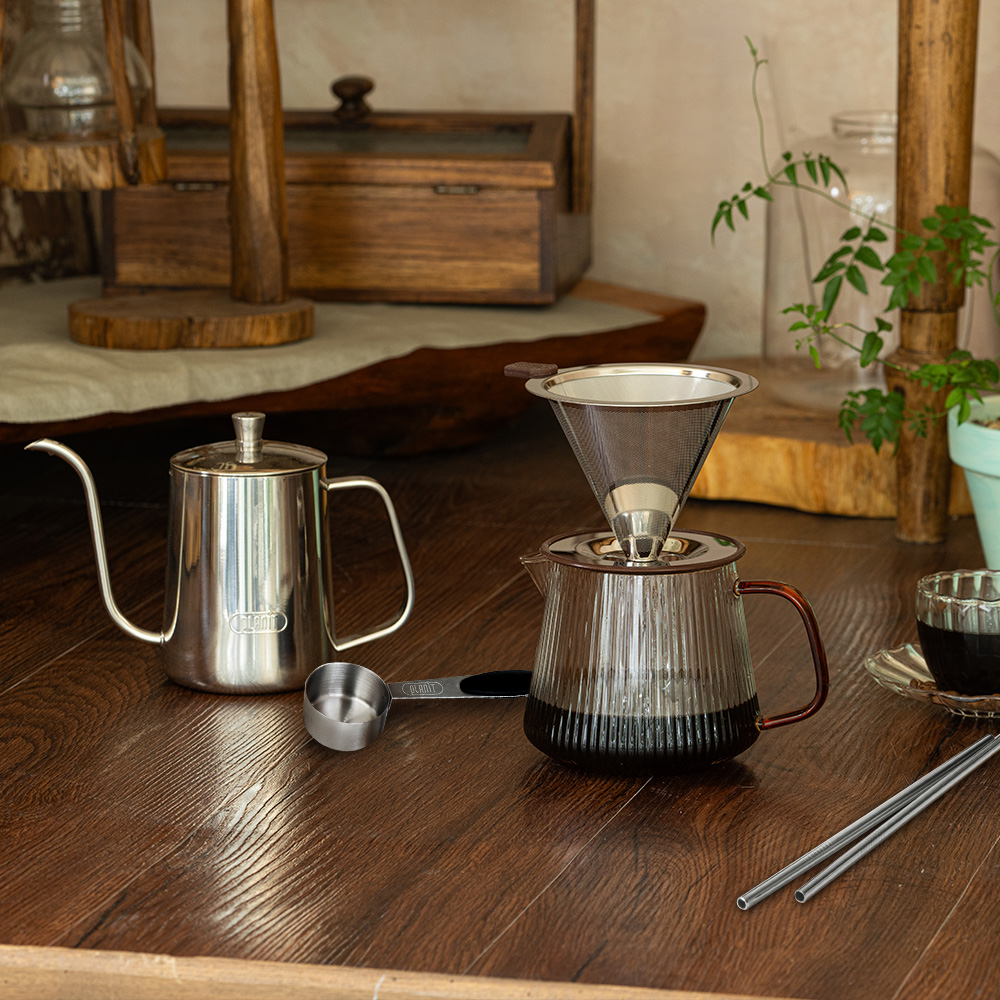 플랜잇 핸드드립 세트 방탄 커피 서버 드리퍼 내열유리 드립 플리츠 패키지