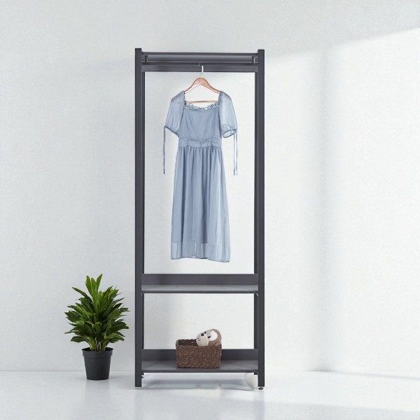 40T 스틸프레임 모듈형 드레스룸 시스템 선반 옷장 800/1단, 화이트