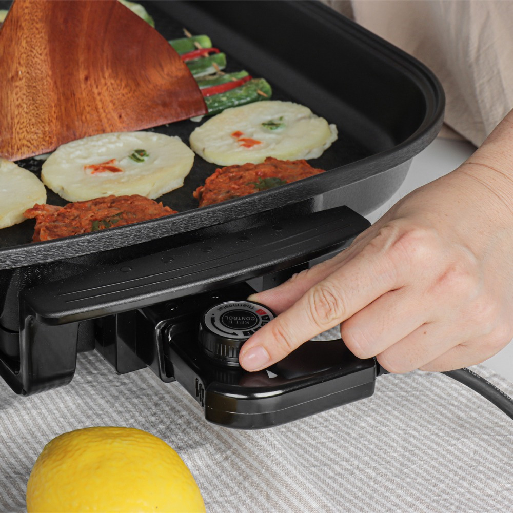 몽비오스 국산 전기 후라이팬 다이아몬드 코팅 61cm 대형 사각 프리미엄 잔치팬 전 팬