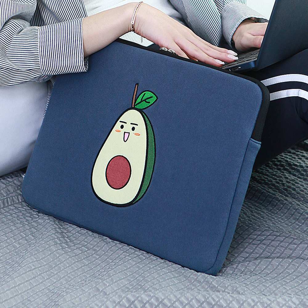 아보씨 노트북파우치 가방 맥북에어 LG그램 삼성 아보카도 캐릭터 33cm 35cm(13인치 14인치) - 상세 이미지 4