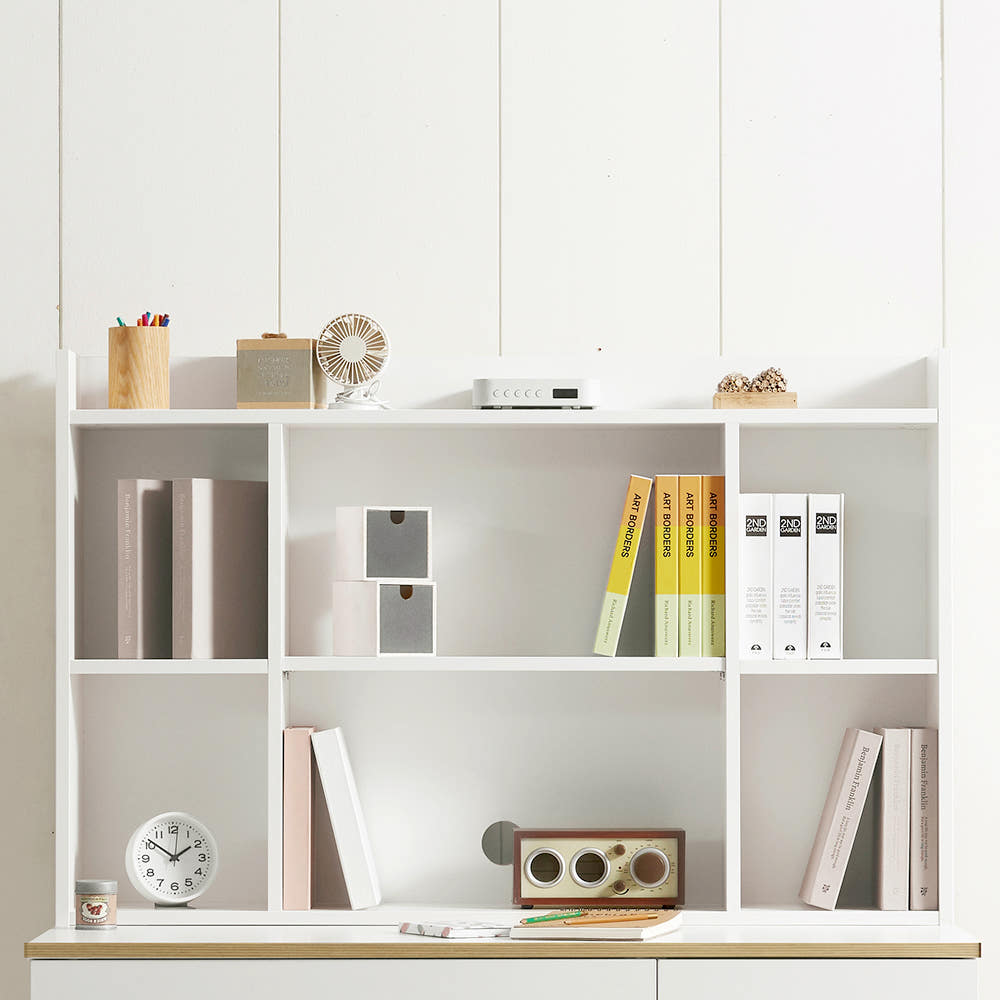 책상책꽂이 책상위 책꽂이 선반 책장 정리 1200, 2단, 크림화이트