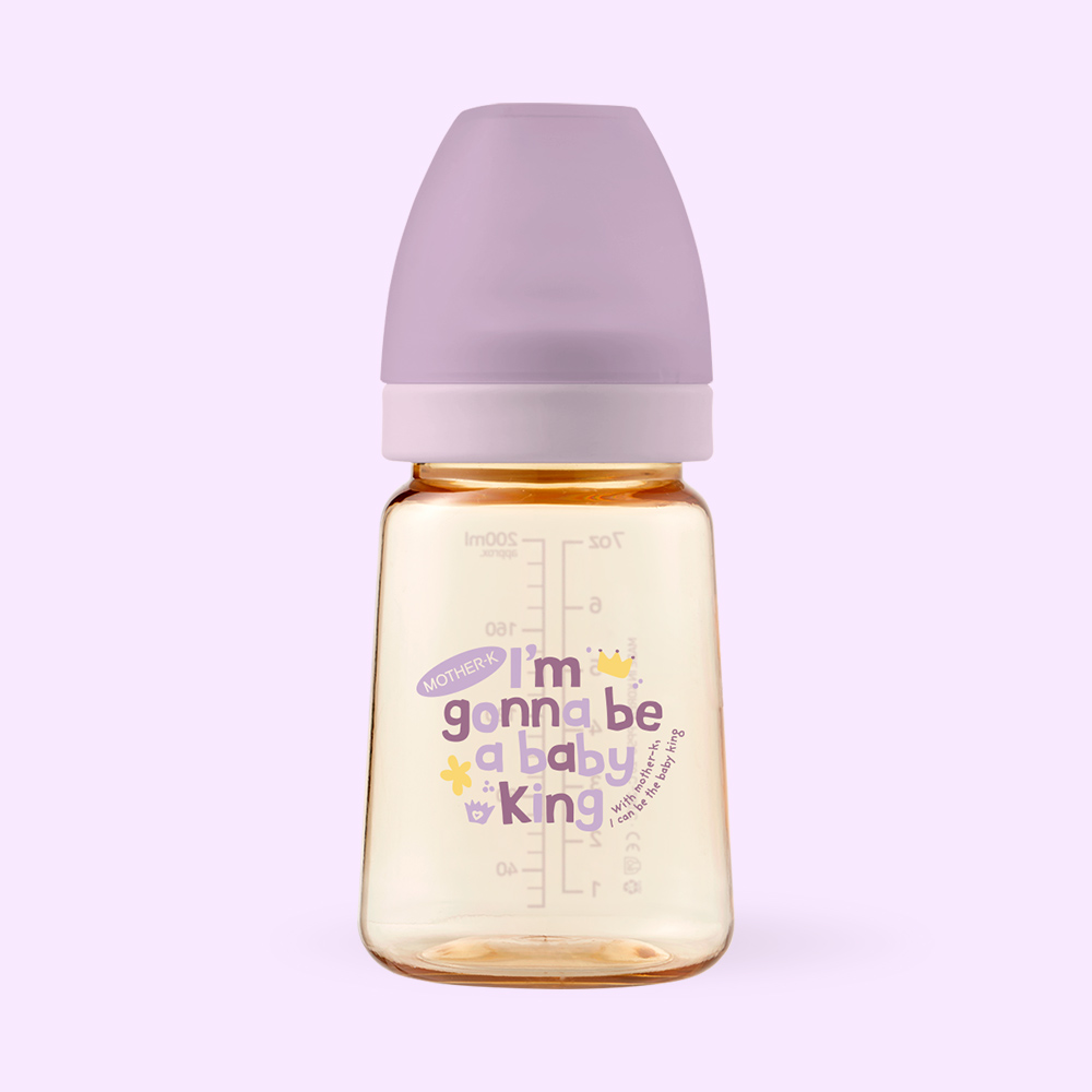 마더케이 신생아 PPSU 젖병 배앓이방지 (노꼭지) 180ml, 1개, 베베(라일락)