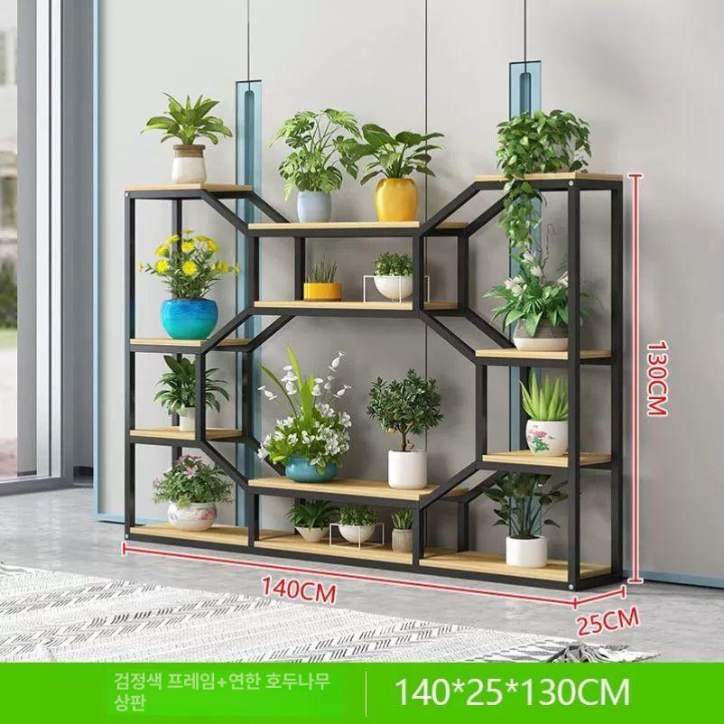 다층 철제 화분 선반 받침대 진열대 정리대 검정프레임 화이트보드 140 - 상세 이미지 4