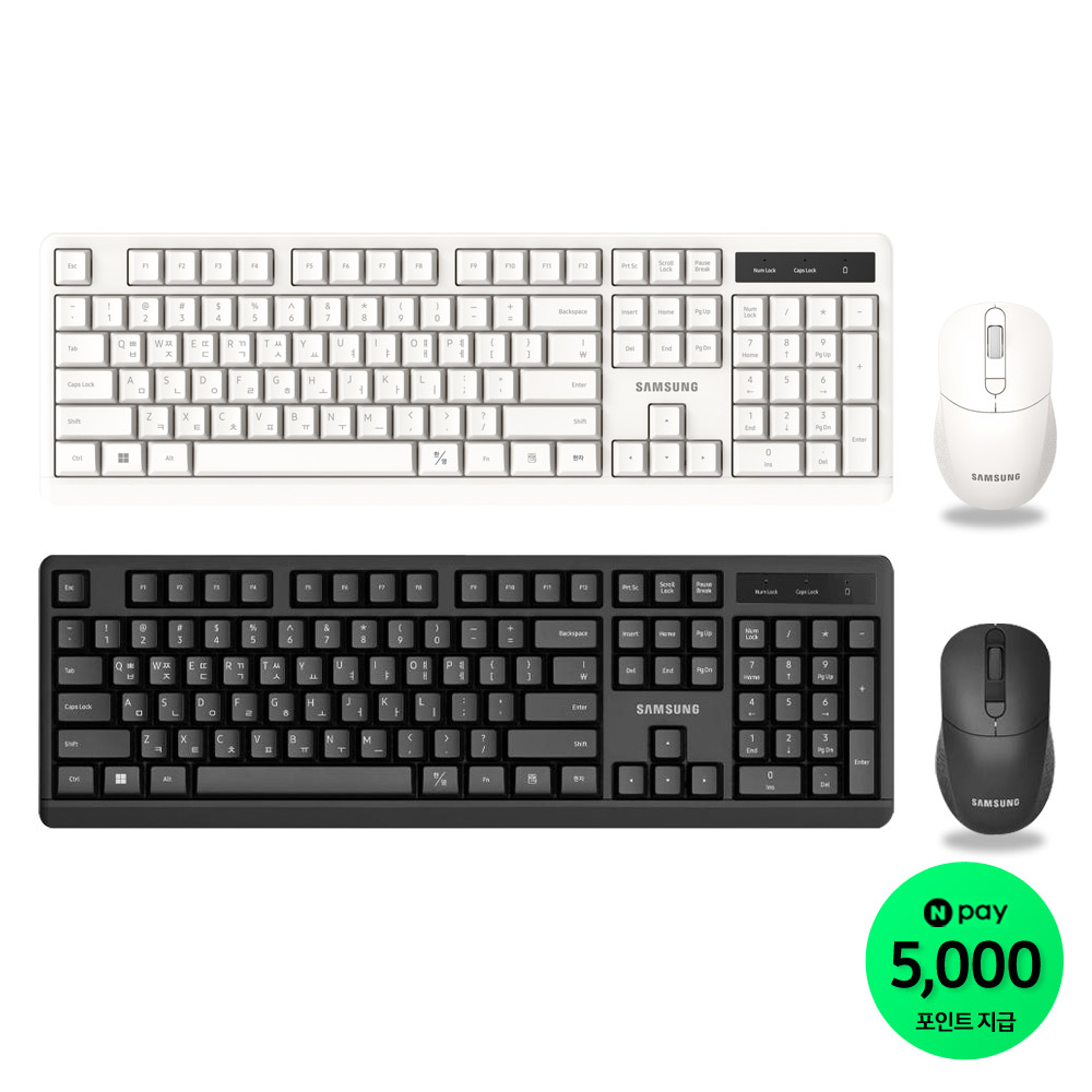 삼성전자 무선키보드마우스세트 SP-R1600 저소음 마우스 사무용 업무용 화이트, 멤브레인 - 상세 이미지 2