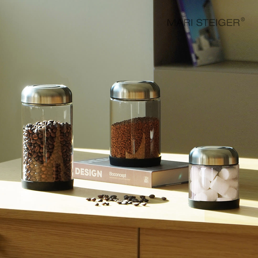 한 손으로 열고 닫는 루미 원터치 글라스 캐니스터 밀폐보관 유리용기 3종 택1