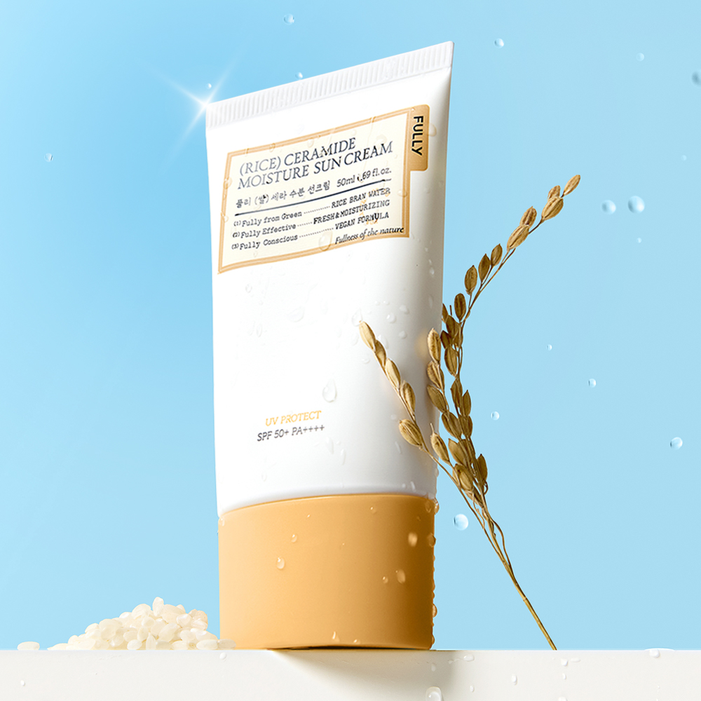 풀리 쌀 세라 수분 선크림 50ml SPF50+ PA++++ 화잘먹 메이크업 지속력 24시간