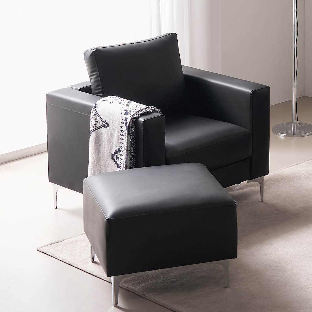 [수오]데이 포켓스프링 에어홀 실리콘 가죽 소파 1인용