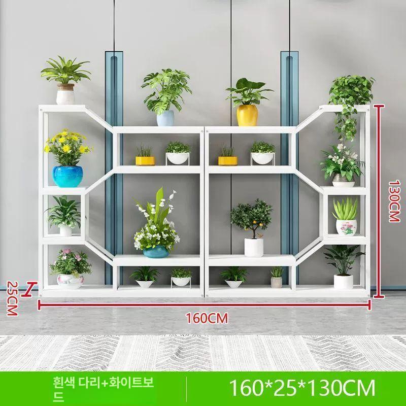 다층 철제 화분 선반 받침대 진열대 정리대 검정프레임 화이트보드 140 이미지 7
