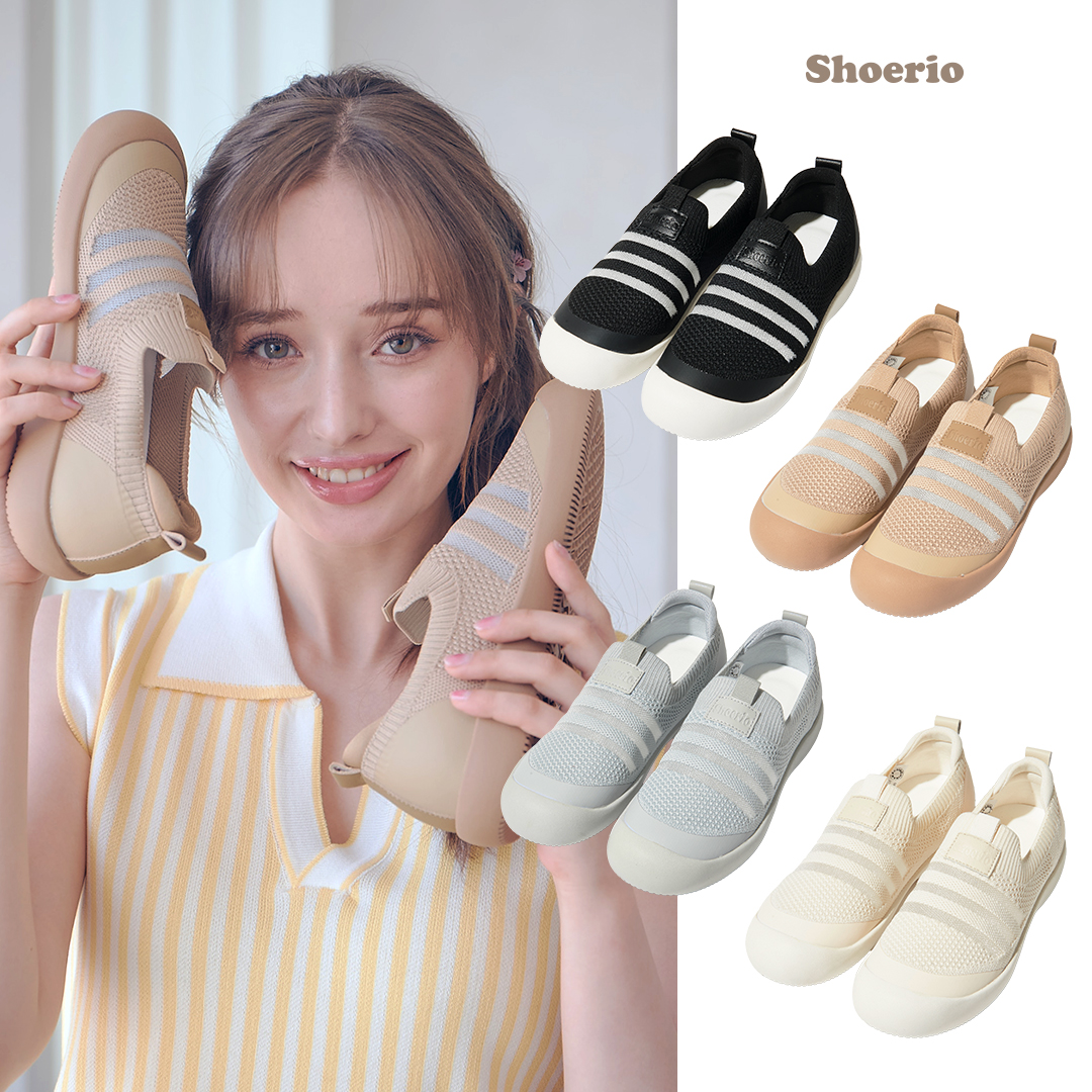 슈리오 니트 여름 쿨매쉬 트리플 라인 시원한 여성 슬립온