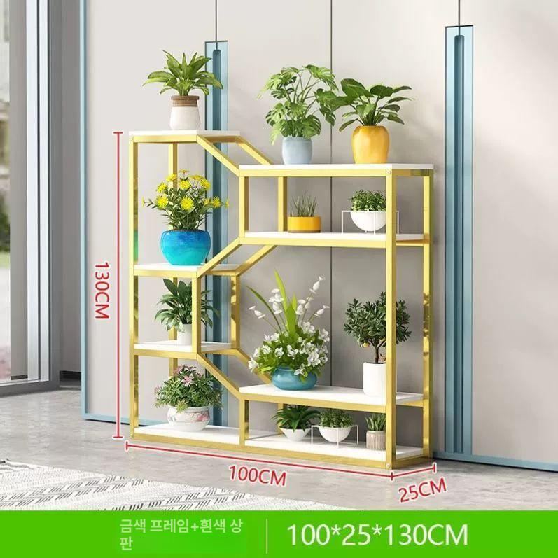 다층 철제 원목 화분 정리대 진열대 선반 받침대 전시 수납 검정프레임 화이트보드 80 - 상세 이미지 3