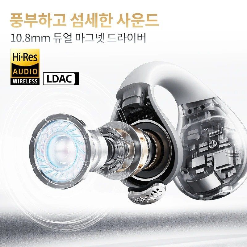 QCY C30S 오픈이어 LDAC 스포츠용 무선이어폰 40시간 블루투스 6.0 러닝용 RED 단일 상품 - 상세 이미지 2