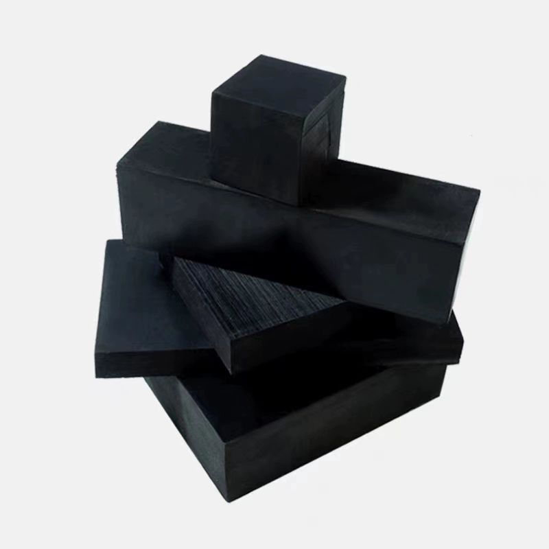 블랙 고무블럭 블록 책상 다리 받침대 200x200x25mm 두께 - 상품 이미지
