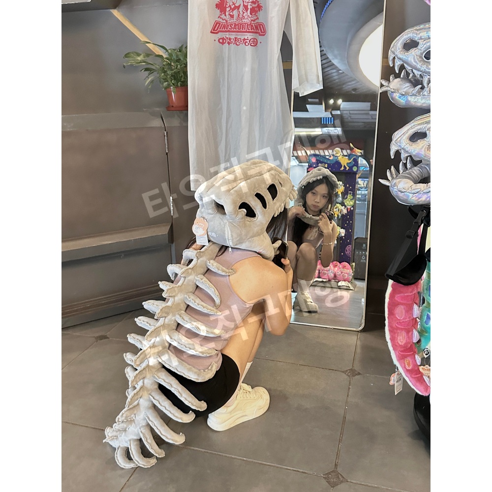 공룡뼈모자 할로윈 공룡모자 스켈레톤 파티 코스프레 패션 디노 선물 코스튬 - 상세 이미지 2