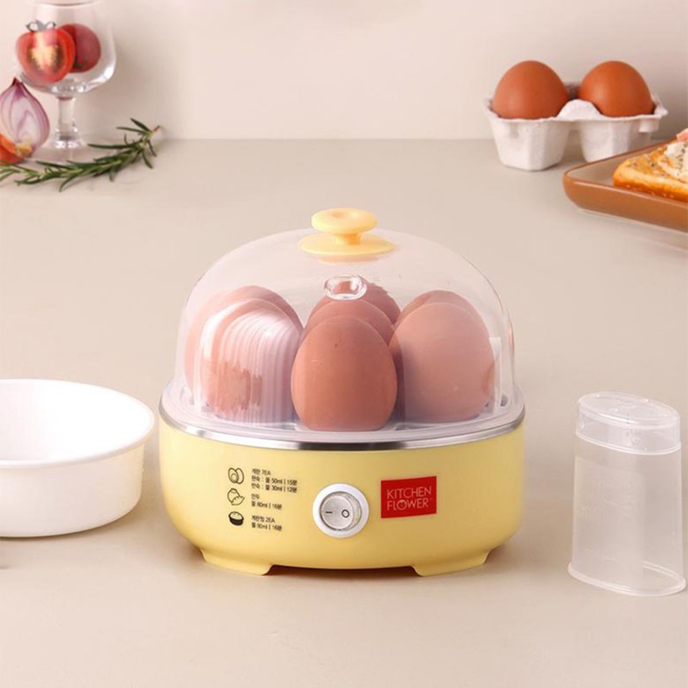 키친플라워 알람에그쿠커 계란찜기 반숙 타이머
