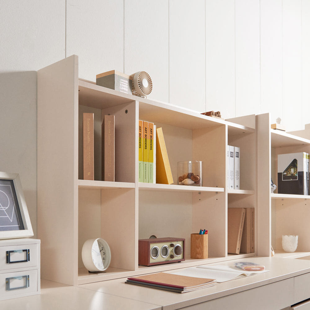 책상책꽂이 책상위 책꽂이 선반 책장 정리 1200, 2단, 크림화이트