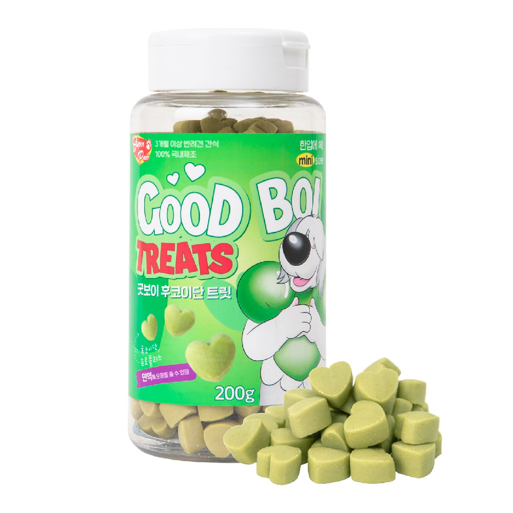 저칼로리 강아지 다이어트 간식 굿보이 트릿 저알러지 노즈워크 간식 후코이단, 200g, 1개